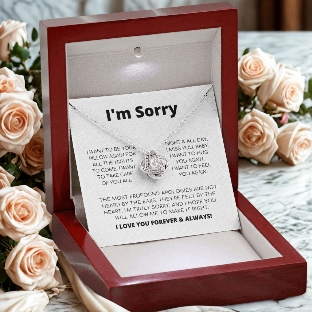 Apology Gift For Her - I Want To Feel You Again - Love Knot Necklace