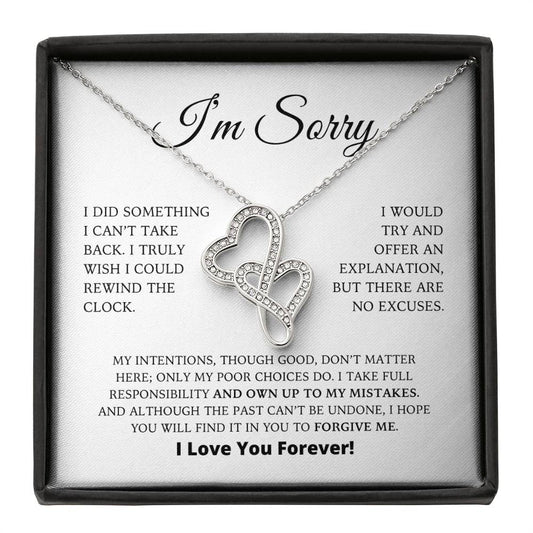 Regalo de disculpa para ella: collar con colgante de corazón a corazón