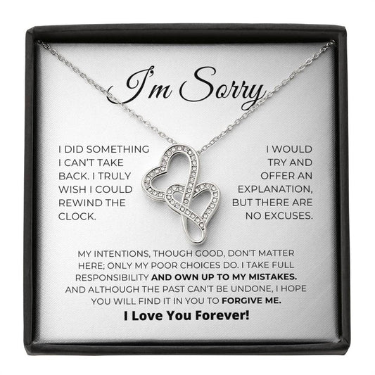 Regalo de disculpa para ella: collar con colgante de corazón a corazón