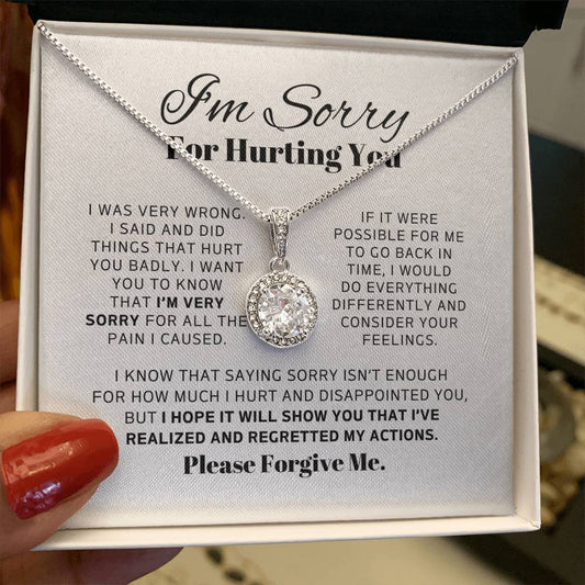 Regalo de disculpa para ella: me di cuenta de mis acciones y me arrepentí de ellas: collar de esperanza eterna