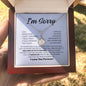 Regalo de disculpa para ella: collar de esperanza eterna con una tarjeta con mensaje sentimental