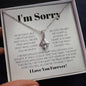 Regalo de disculpa para ella: lamento mis acciones hirientes: collar de belleza seductora con tarjeta con mensaje