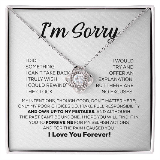 Apology Gift For Her - I Take Full Responsibility - Love Knot Necklace