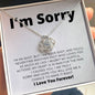Regalo de disculpa para ella: me arrepiento de mis acciones hirientes: collar con nudo de amor