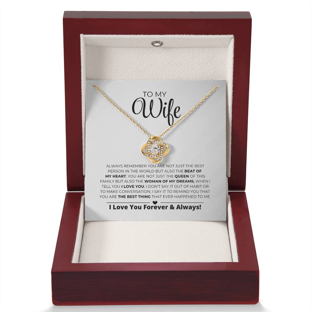 To My Wife - Women Of My Dreams - Love Knot Necklace