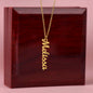Regalo de disculpa para ella: asumo toda la responsabilidad: collar con nombre vertical personalizado