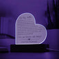 Para mi esposa: Qué especial eres para mí: placa acrílica con forma de corazón