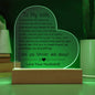 Para mi esposa: Qué especial eres para mí: placa acrílica con forma de corazón