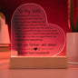 Para mi esposa: Qué especial eres para mí: placa acrílica con forma de corazón
