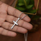 Regalo de disculpa para él: collar con cruz y cadena de bolas
