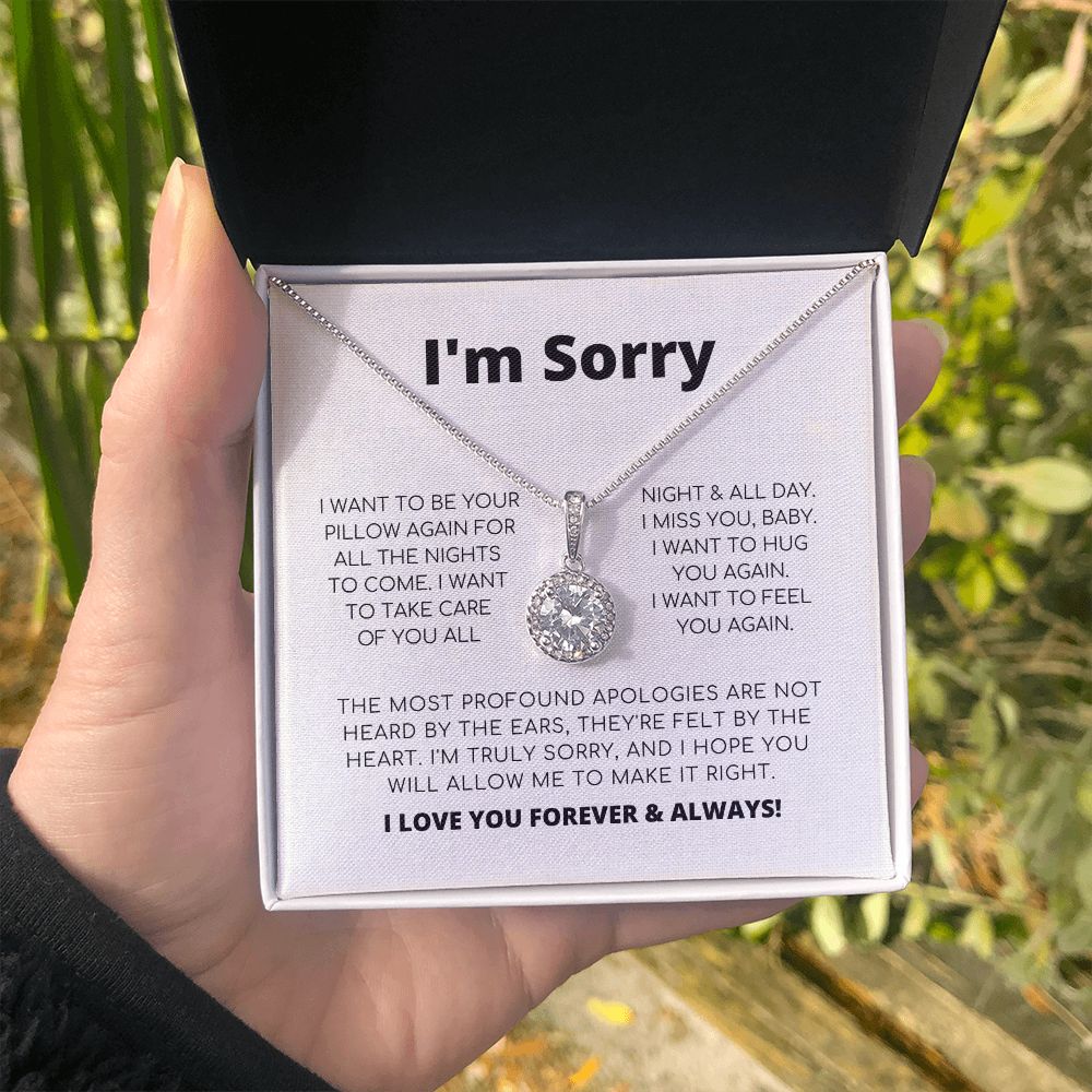 Regalo de disculpa para ella: quiero volver a ser tu almohada: collar de esperanza eterna