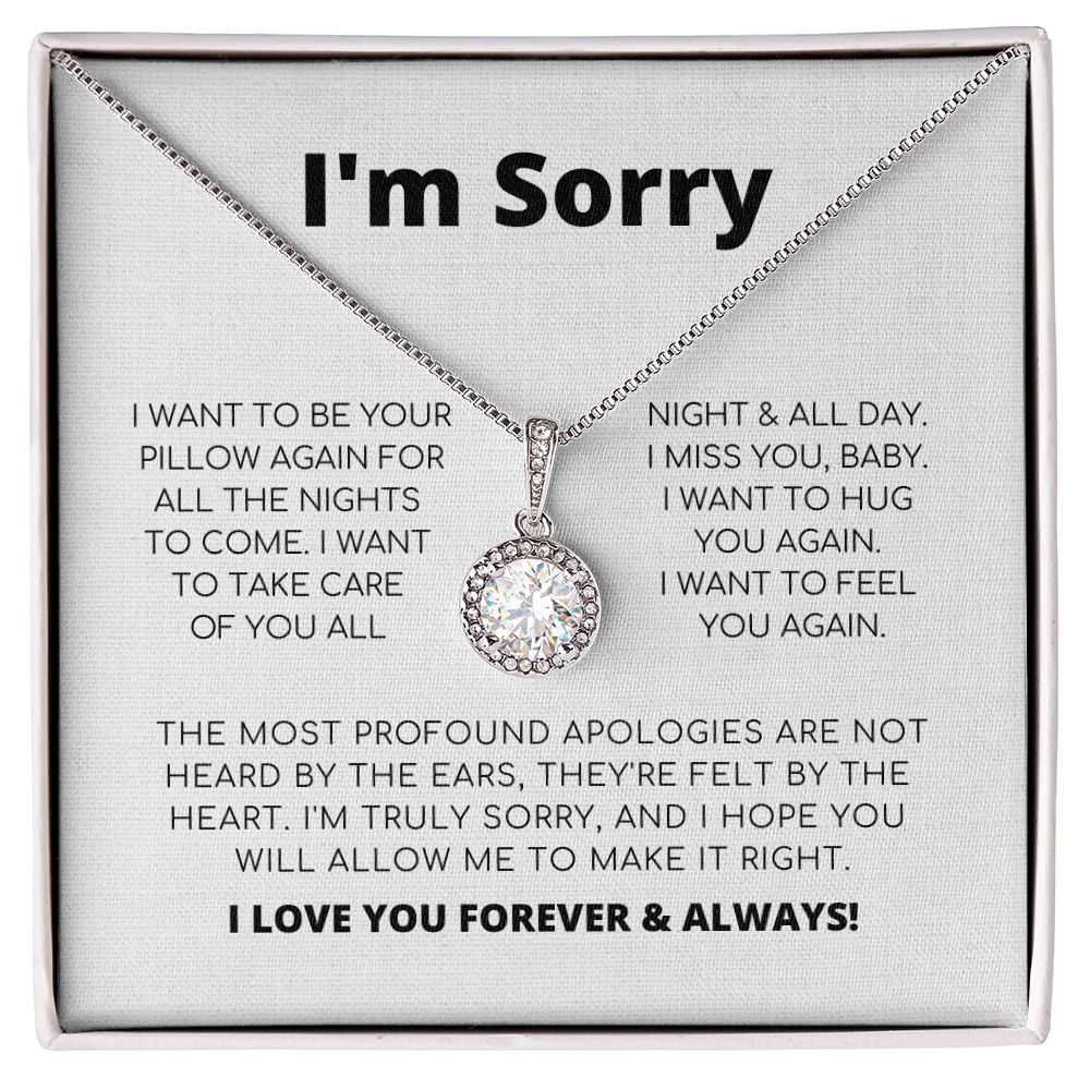 Regalo de disculpa para ella: quiero volver a ser tu almohada: collar de esperanza eterna