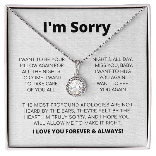 Regalo de disculpa para ella: quiero volver a ser tu almohada: collar de esperanza eterna