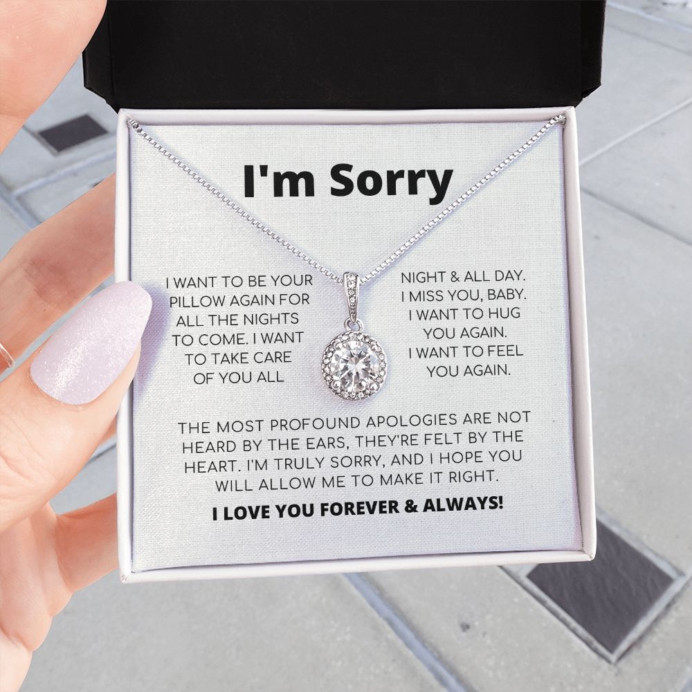Regalo de disculpa para ella: quiero volver a ser tu almohada: collar de esperanza eterna