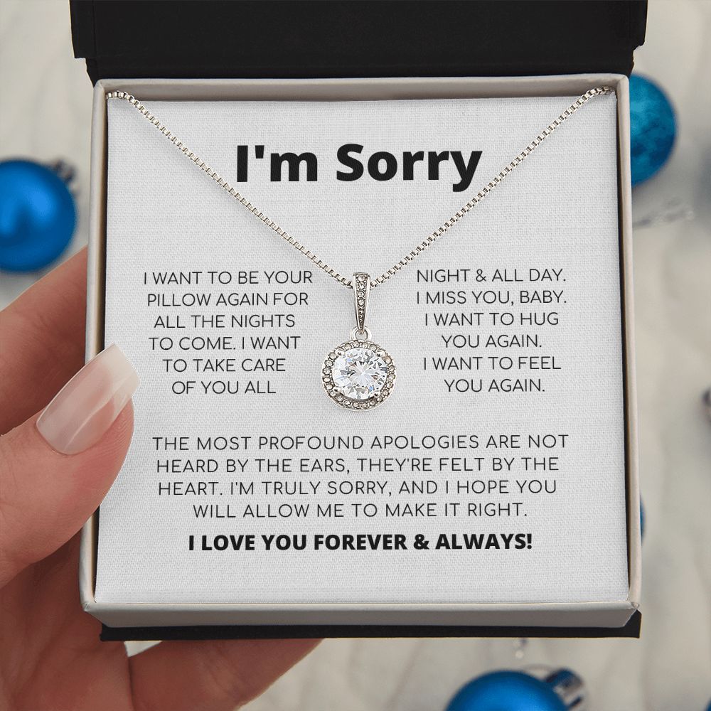 Regalo de disculpa para ella: quiero volver a ser tu almohada: collar de esperanza eterna