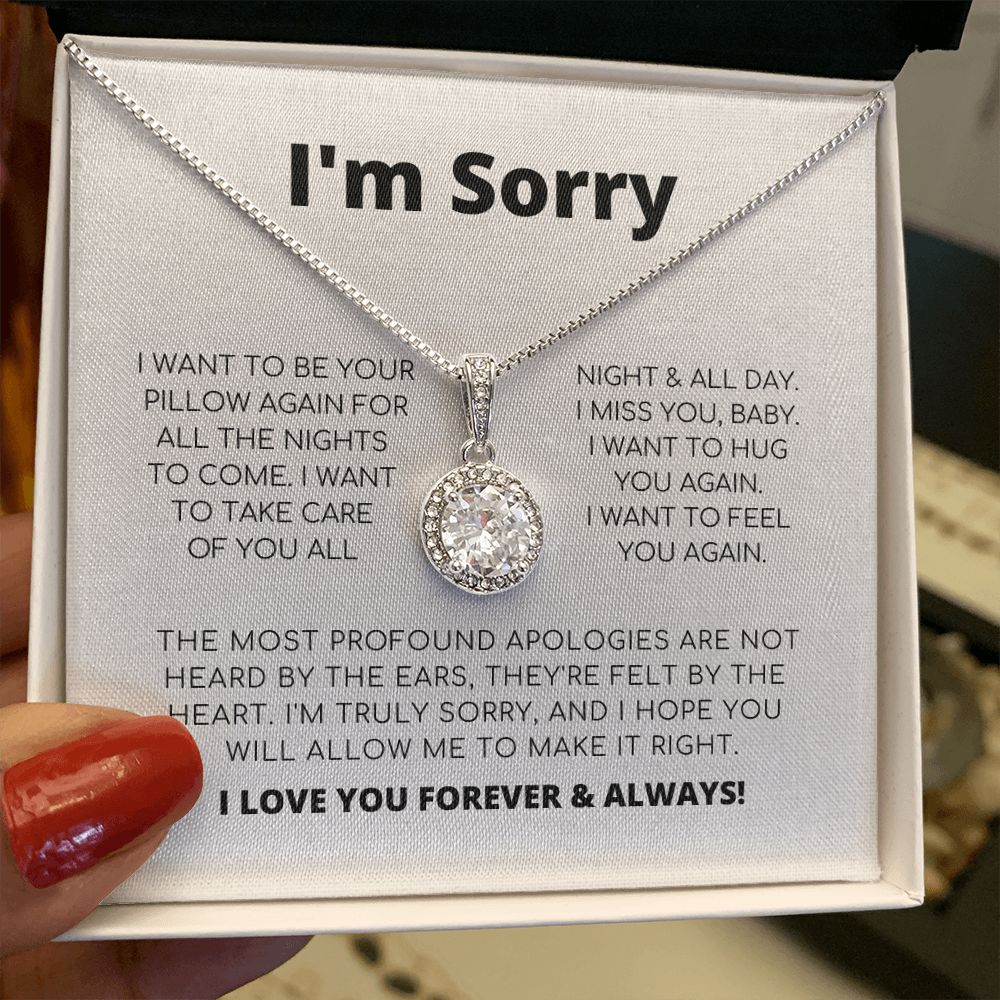 Regalo de disculpa para ella: quiero volver a ser tu almohada: collar de esperanza eterna