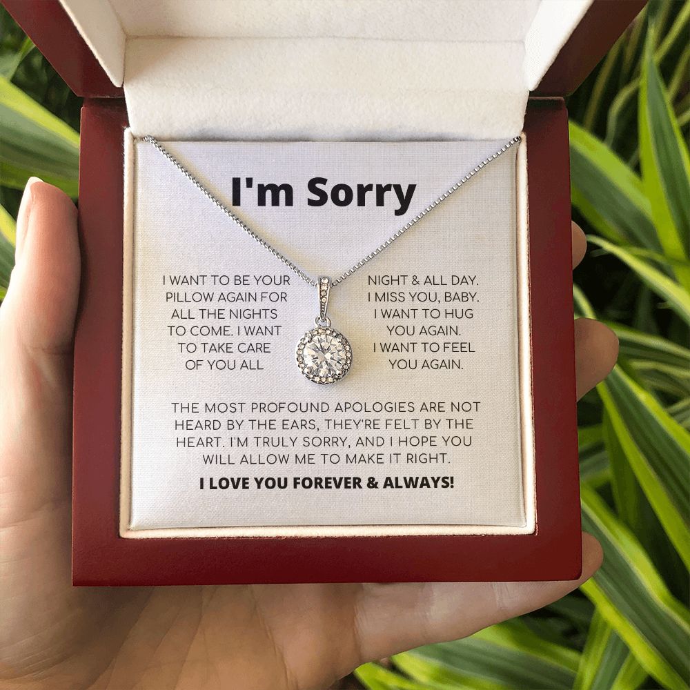 Regalo de disculpa para ella: quiero volver a ser tu almohada: collar de esperanza eterna