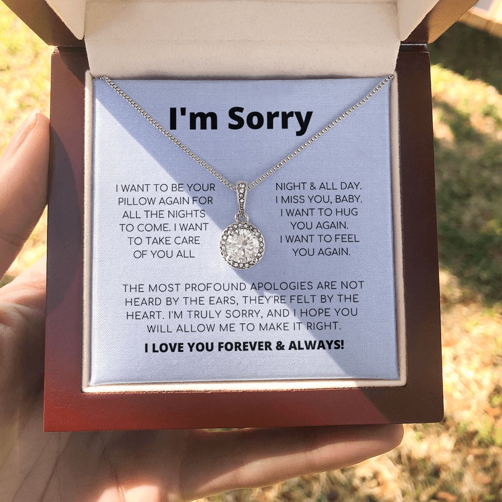 Regalo de disculpa para ella: quiero volver a ser tu almohada: collar de esperanza eterna