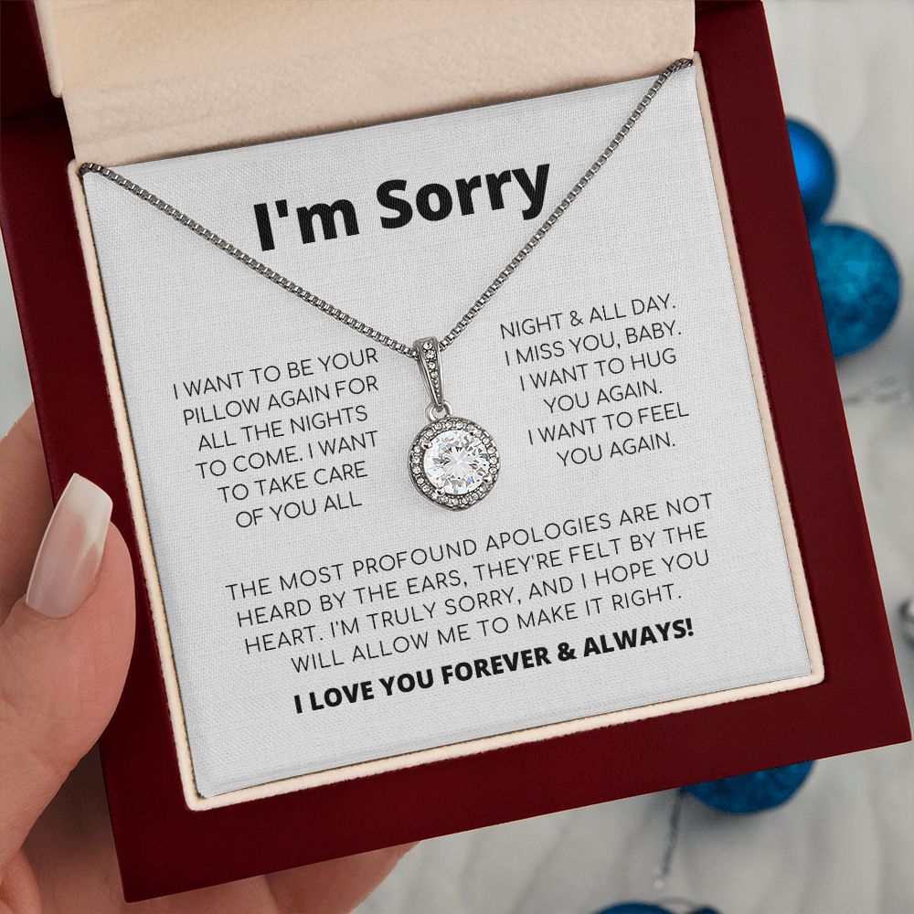 Regalo de disculpa para ella: quiero volver a ser tu almohada: collar de esperanza eterna