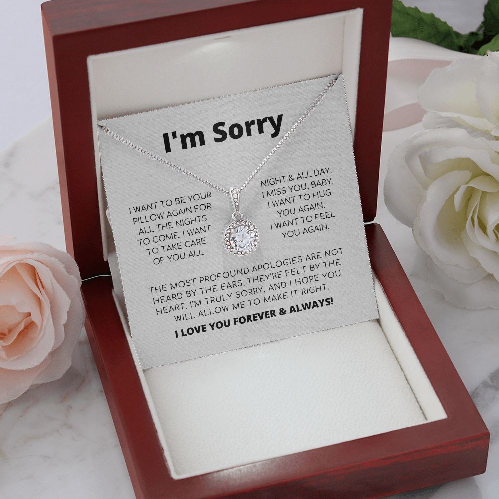 Regalo de disculpa para ella: quiero volver a ser tu almohada: collar de esperanza eterna