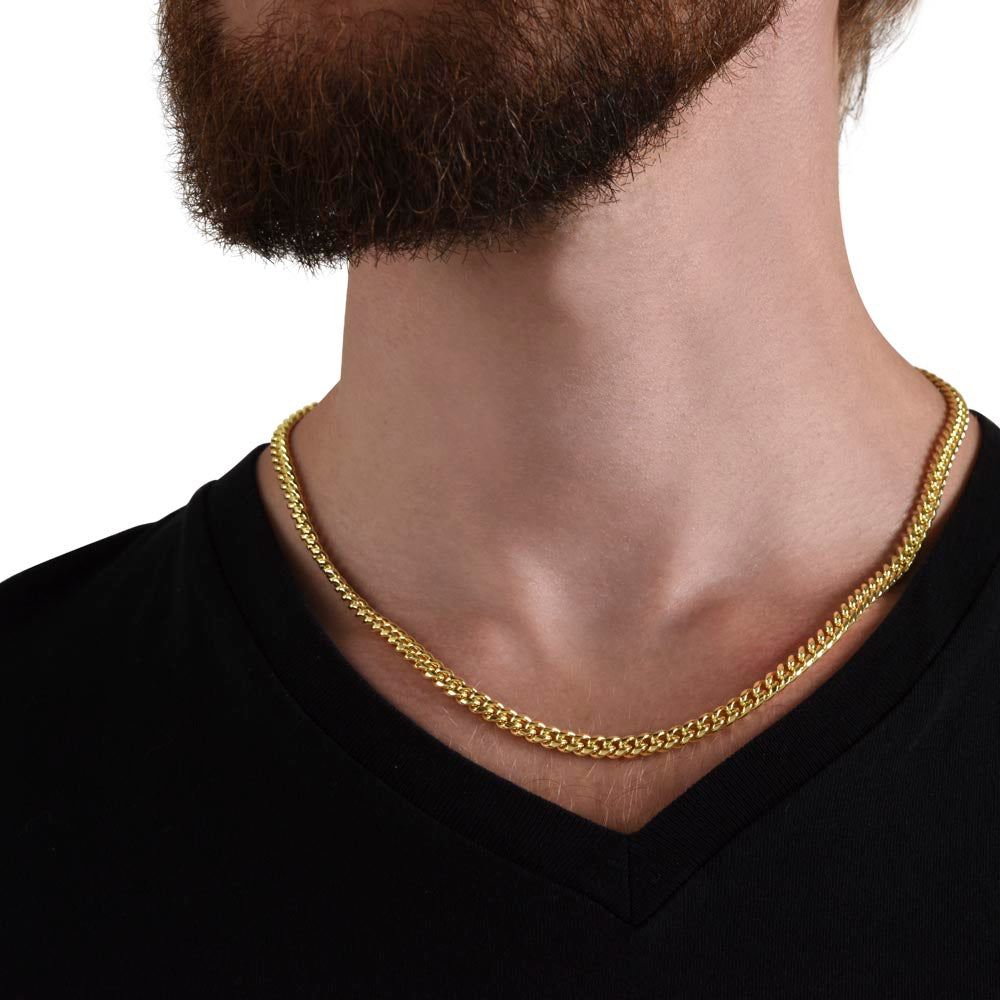 Para mi hijo - Nunca olvides que te amo - Collar de cadena de eslabones cubanos