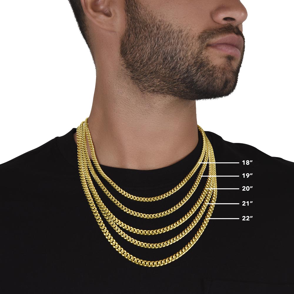 Para mi hijo - Nunca olvides que te amo - Collar de cadena de eslabones cubanos
