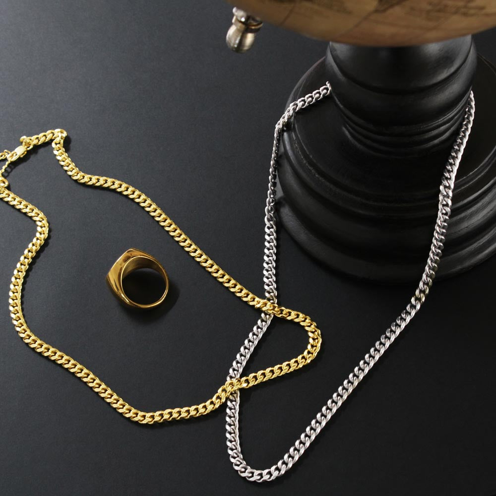 Para mi hijo - Nunca olvides que te amo - Collar de cadena de eslabones cubanos
