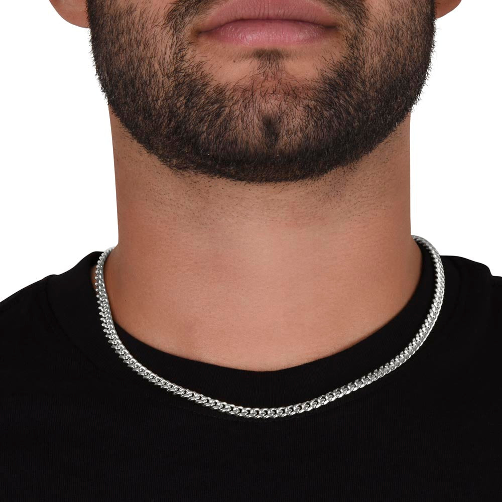 Para mi hijo - Nunca olvides que te amo - Collar de cadena de eslabones cubanos