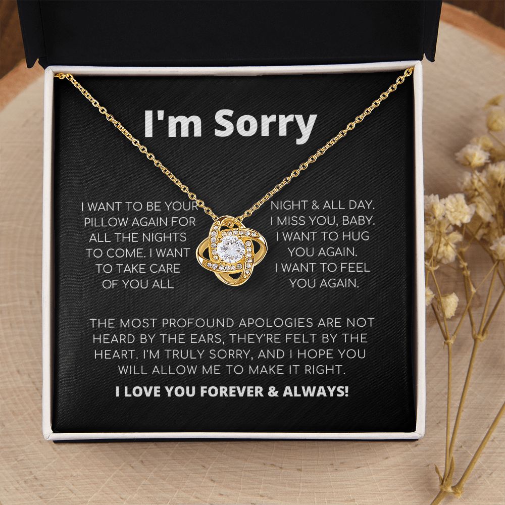 Regalo de disculpa para ella: quiero sentirte de nuevo: collar con nudo de amor