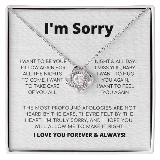 Regalo de disculpa para ella: quiero sentirte de nuevo: collar con nudo de amor
