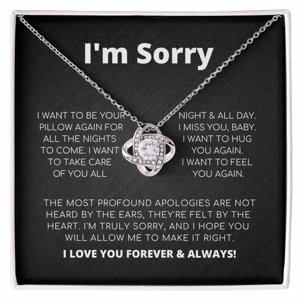 Regalo de disculpa para ella: quiero sentirte de nuevo: collar con nudo de amor