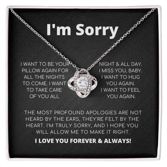 Regalo de disculpa para ella: quiero sentirte de nuevo: collar con nudo de amor