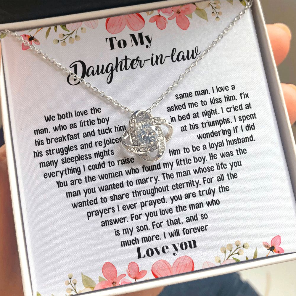 Para mi nuera: te amaré por siempre: collar con nudo de amor