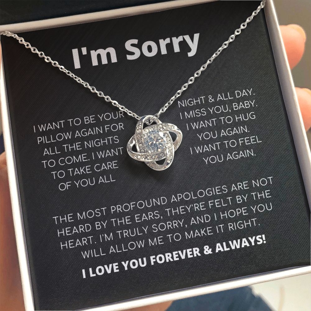 Regalo de disculpa para ella: quiero sentirte de nuevo: collar con nudo de amor