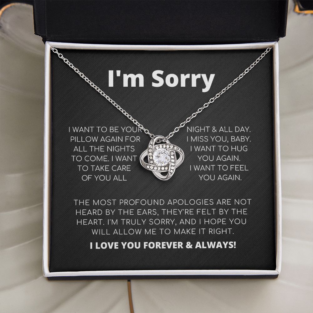 Regalo de disculpa para ella: quiero sentirte de nuevo: collar con nudo de amor