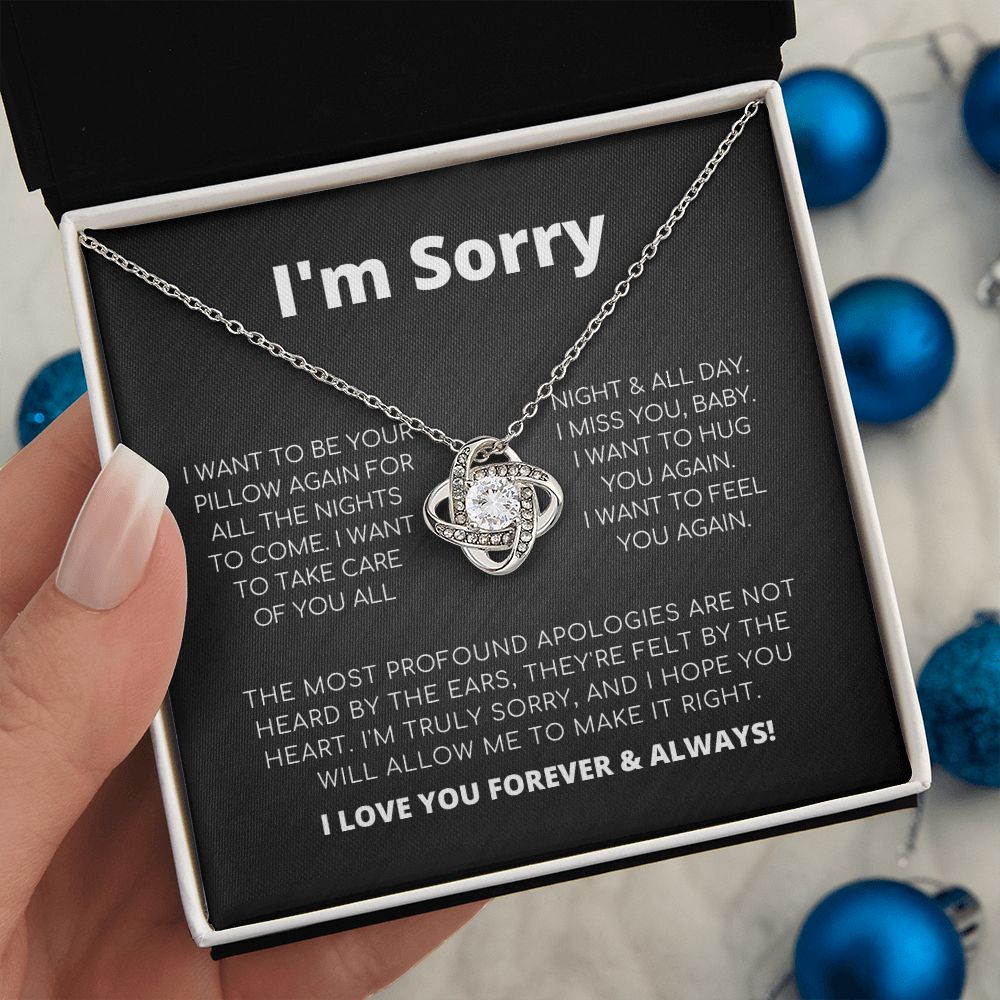 Regalo de disculpa para ella: quiero sentirte de nuevo: collar con nudo de amor