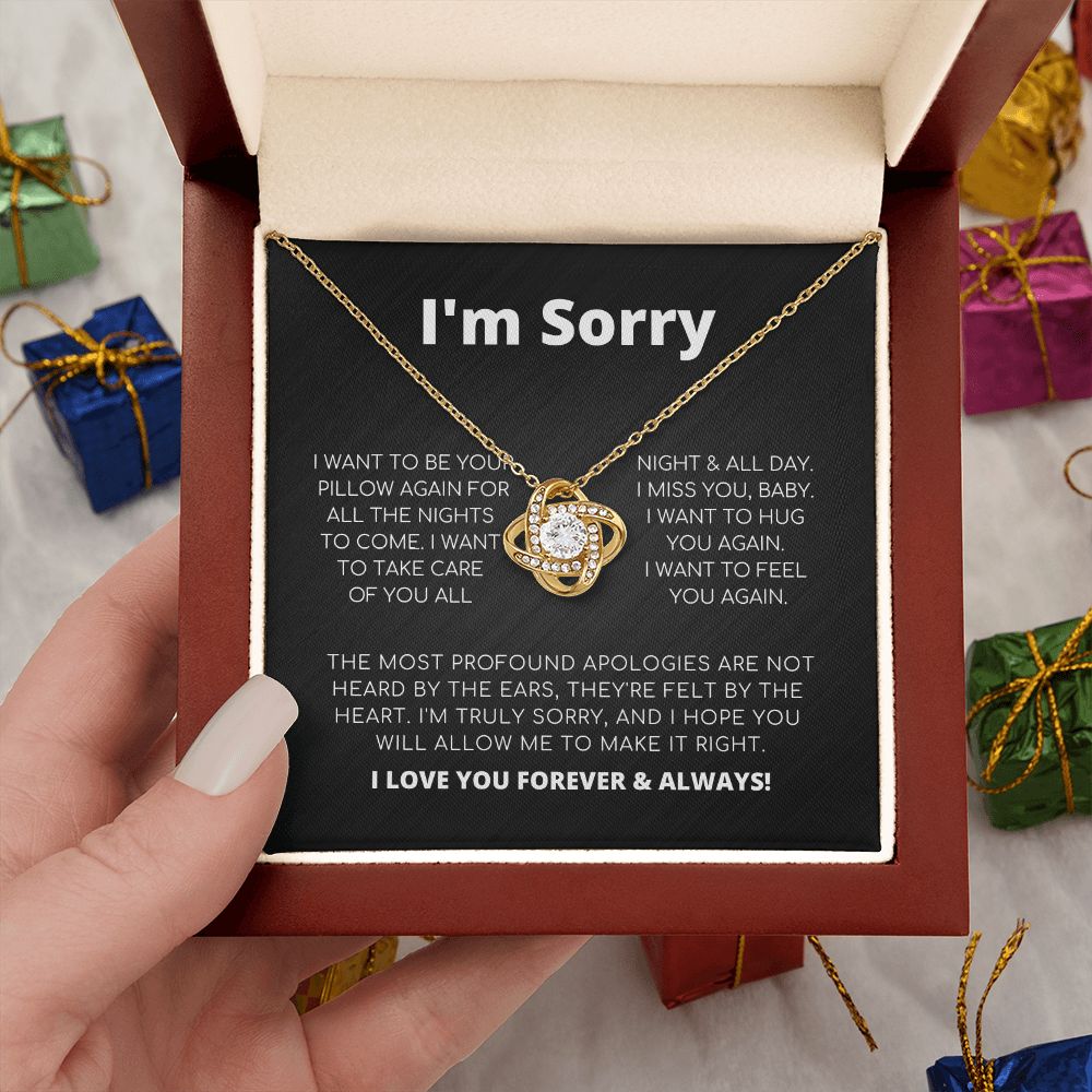 Regalo de disculpa para ella: quiero sentirte de nuevo: collar con nudo de amor