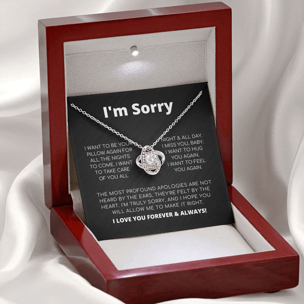 Regalo de disculpa para ella: quiero sentirte de nuevo: collar con nudo de amor