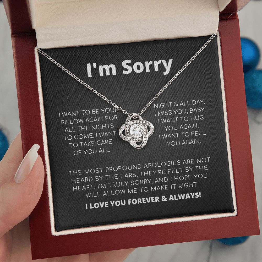 Regalo de disculpa para ella: quiero sentirte de nuevo: collar con nudo de amor