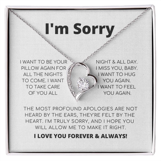 Apology Necklace For Her - I Want To Be Your Pillow - Forever Love Necklace