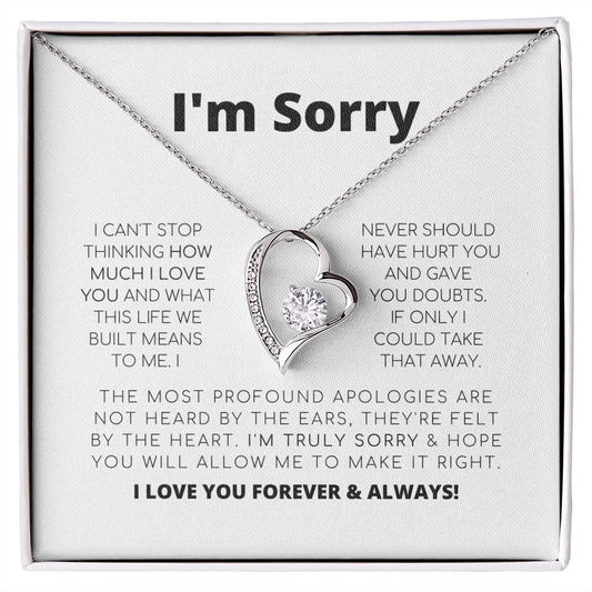 Regalo de disculpa para ella: lo siento de verdad: collar de amor eterno