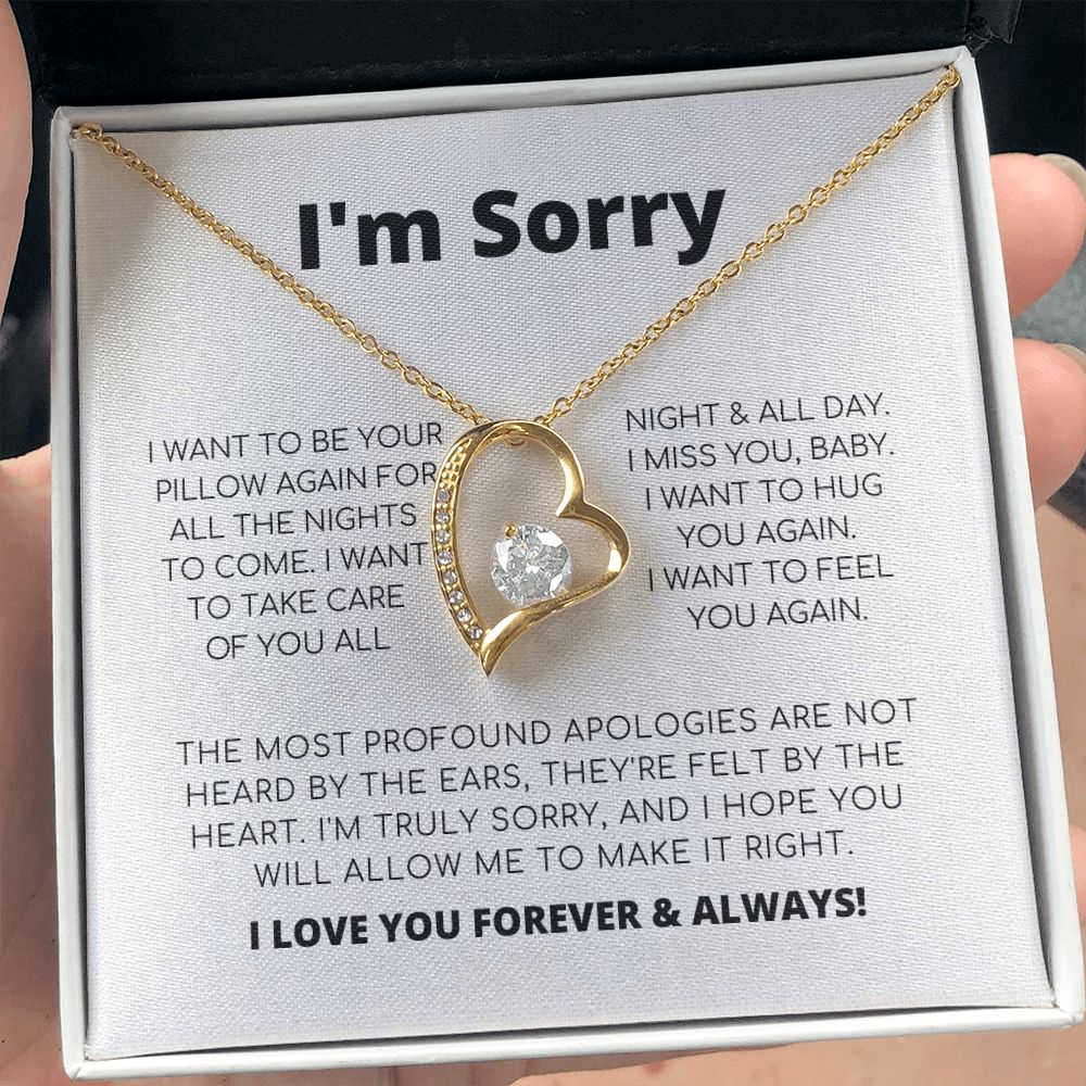 Collar de disculpa para ella - Quiero ser tu almohada - Collar de amor eterno