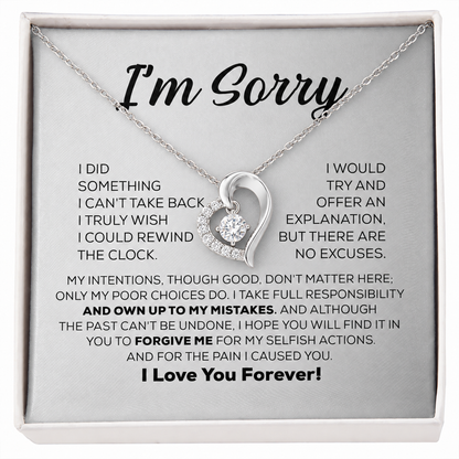 Apology Gift For Her - My Heart Is Yours - Moissanite Heart Necklace