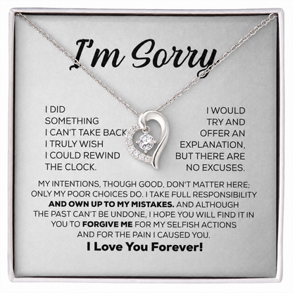 Apology Gift For Her - My Heart Is Yours - Moissanite Heart Necklace