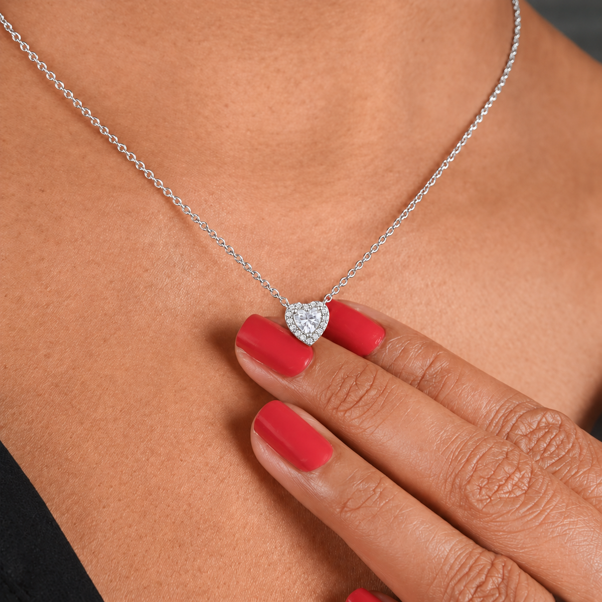 Apology Gift For Her - Forever Yours - Sparkling Heart Necklace