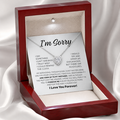 Apology Gift For Her - Forever Yours - Sparkling Heart Necklace