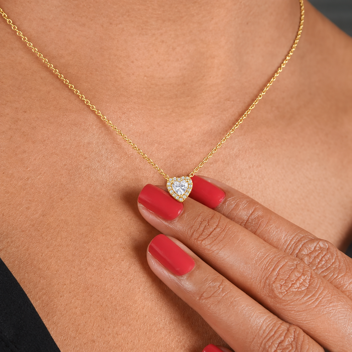 Apology Gift For Her - Forever Yours - Sparkling Heart Necklace