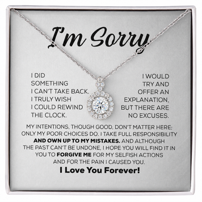 Apology Gift For Her - Forgive Me - Moissanite Pendant Necklace