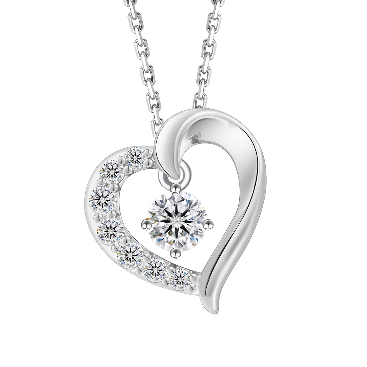 Apology Gift For Her - My Heart Is Yours - Moissanite Heart Necklace