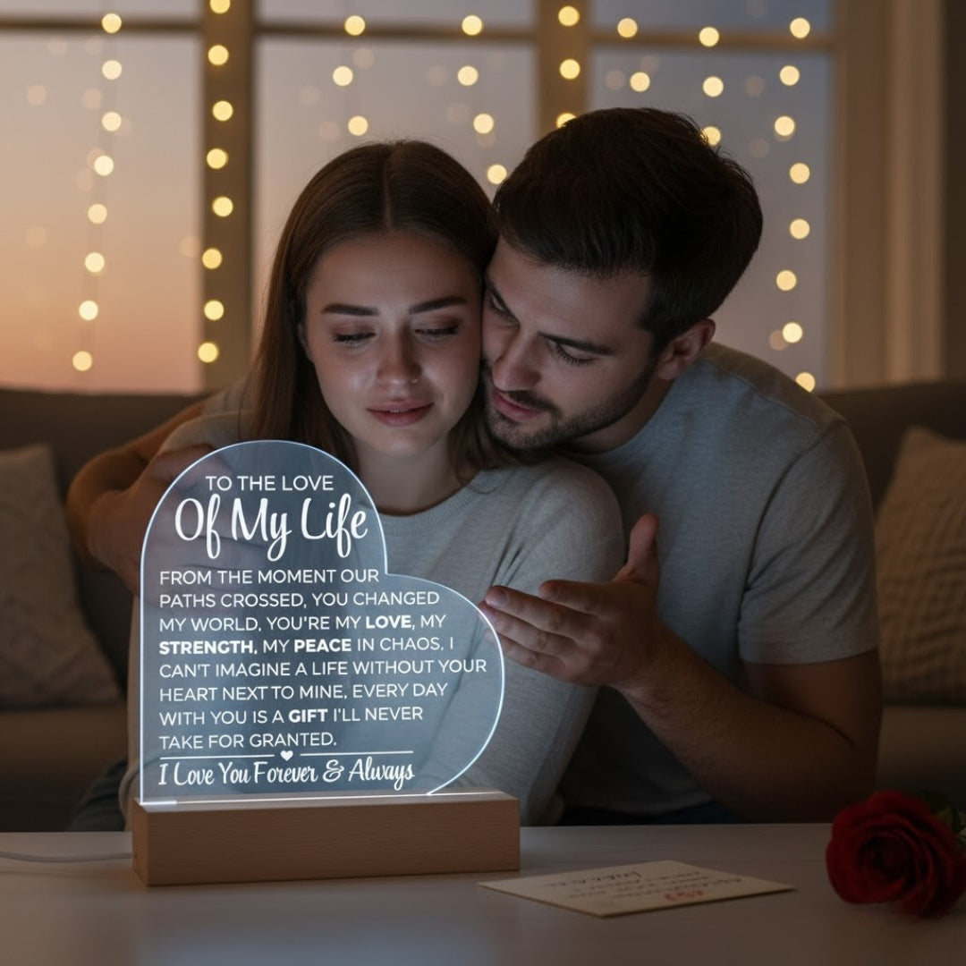 To The Love Of My Life - Printed Heart Acrylic Plaque